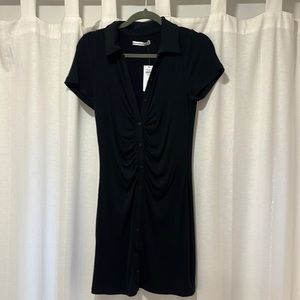 Black Rouged Shirt Dress (Abercrombie & Fitch, Medium, never been worn, NWT)